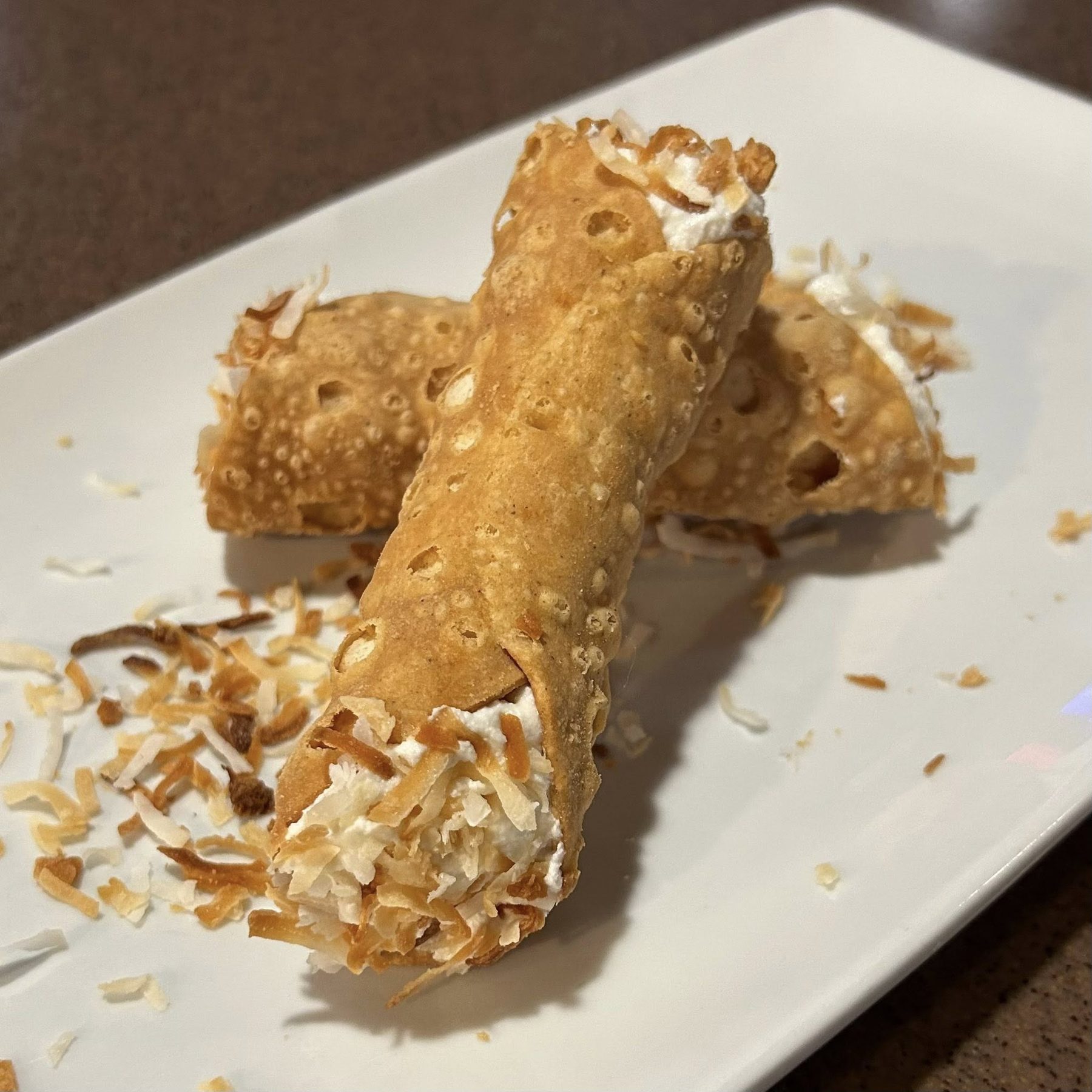 Toasted Coconut Cannolis